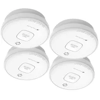 VisorTech 4er-Set fotoelektrische Rauchwarnmelder mit 10-J.-Batterie, 85 dB, VdS