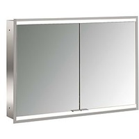 EMCO prime Unterputz-Lichtspiegelschrank 949706355 1000x730mm, 2-türig, aluminium/weiss