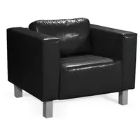 Fun Möbel Sessel Clubsessel MAILAND in Kunstleder schwarz