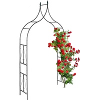 Relaxdays Rosenbogen Metall, Torbogen Garten, HxBxT: 270 x 145