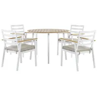 Beliani Beliani, Gartenmöbel Set Aluminium weiß beige 4-Sitzer CAVOLI