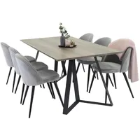 VCM ebuy24 Essgruppe Esstisch El Holz dekor grau und