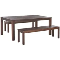 Beliani Beliani, Gartenmöbel-Set, dunkelbraun 6-Sitzer TUSCANIA