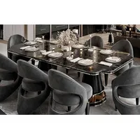 Casa Padrino Luxus Esstisch Schwarz / Gold 250 x