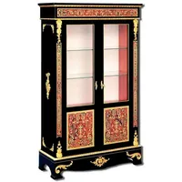 Casa Padrino Luxus Barock Boulle Vitrine Schwarz / Rot