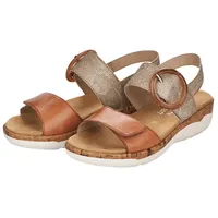 REMONTE Damen R6853 Sandale, noccia/lehm-metallic / 90, 42 EU