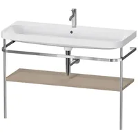 Duravit Happy D.2 Plus Möbelwaschtisch c-shaped mit Metallkonsole bodenstehend,