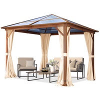TOOLPORT Gartenpavillon 3 x 3 m inkl.  Seitenteile champagner