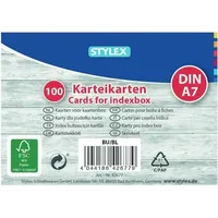 Stylex Karteikarten, DIN A7, liniert, 100 Stück