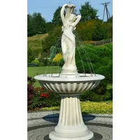 Casa Padrino Jugendstil Springbrunnen Weiß / Grau Ø 92