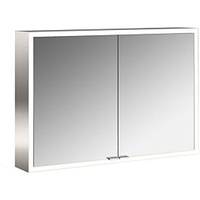 EMCO prime Aufputz-Lichtspiegelschrank 949706383, 1000x700mm, 2-türig, aluminium/weiss