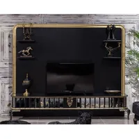 Casa Padrino Luxus Barock TV Schrank Schwarz / Gold