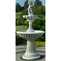 Casa Padrino Jugendstil Springbrunnen Junge mit Fisch Grau Ø