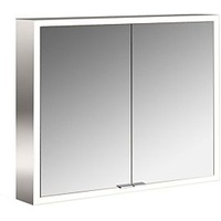 EMCO prime Aufputz-Lichtspiegelschrank 949706362 800x700mm, 2-türig, aluminium/weiss