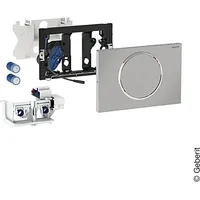 Geberit WC-Steuerung 115869SN6 Batteriebetrieb, 1-Mengen-Spülung, für Stützklappgriff, Funk, Edelstahl