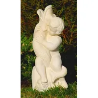 Casa Padrino Jugendstil Wasserspeier Skulptur Junge mit Fisch Sandfarben