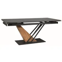 Casa Padrino Designer Esstisch Schwarz / Braun 180-240 x