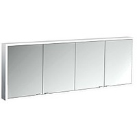EMCO prime Aufputz-Lichtspiegelschrank 949706388 1800x700mm, 4-türig, aluminium/weiss