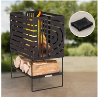 Blumfeldt Feuerschale, Outdoor Stahl-Feuerkorb Groß für den Garten, Balkon