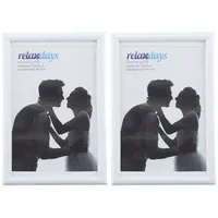 Relaxdays Bilderrahmen modern weiß 10x15 cm 4er Set