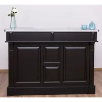 Casa Padrino Landhausstil Theke Schwarz / Silber 160 x