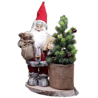 Hti-Living Weihnachtsmannfigur 30 cm mit Baum