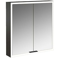 EMCO prime Aufputz-Lichtspiegelschrank 949713561 600x700mm, 2-türig, schwarz/spiegel