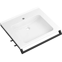 Hewi Mineralguss-Waschtisch 950.19.071DX 65x58cm, mit Haltegriff und 2Haken