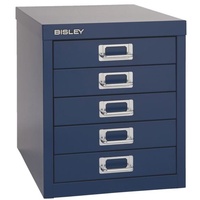 BISLEY Schubladenschrank oxfordblau 5 Schübe blau, BISLEY MultiDrawerTM L125