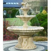 Casa Padrino Jugendstil Springbrunnen mit Tauben Sandfarben Ø 155