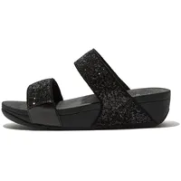 FitFlop Damen Lulu Keilsandale, Schwarz Glitter, 37 EU