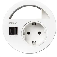 EVOline Evoline, Steckdose, Circle80 Einbausteckdose mit USB-Charger A/C, weiss
