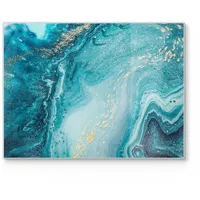 Deqori Schneidebrett Glas 40x30 cm 'Meer aus Marmor' Schneideplatte