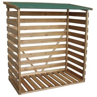 MCombo Kaminholzregal mit Rückwand Brennholzregal Kaminholzunterstand braun 1200
