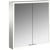 EMCO prime Aufputz-Lichtspiegelschrank 949706361 600x700mm, 2-türig, aluminium/weiss