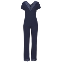 LASCANA Damen Pyjama nachtblau Gr.32/34