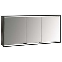 EMCO prime Unterputz-Lichtspiegelschrank 949713563 1400x730mm, 3-türig, schwarz/spiegel