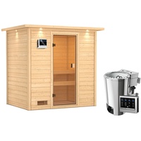 Karibu Woodfeeling Sauna Selena - 38 mm Bronzierte Ganzglastür