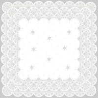 Mank Airlaid Tischdecke Saphira Grau-Silber, 80 x 80 cm,