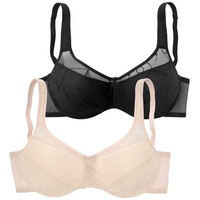 PETITE FLEUR Minimizer-BH Damen puder+schwarz Gr.100E