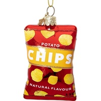 SIKORA Kartoffel Chips Tüte besondere Weihnachtskugel Glas Christbaumschmuck Deko