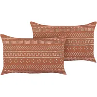 Beliani Orlaya Dekokissen 55 x 35 cm Orange
