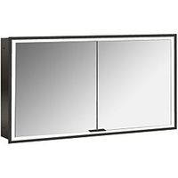 EMCO prime Unterputz-Lichtspiegelschrank 949713595 1300x730mm, 2-türig, schwarz/spiegel
