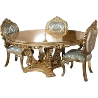 Casa Padrino Luxus Barock Esstisch Gold - Runder Barockstil