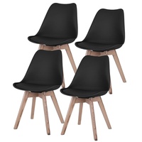 ETC Shop Esszimmerstühle Eiche schwarz Schalenstühle 4er Set Küchenstühle