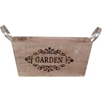 Tegawo Holzkiste Home mit Metallgriffen 22,5 cm x 13