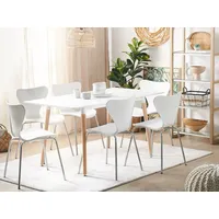Beliani Esstisch Weiß 120/150 x 80 cm rechteckig ausziehbare