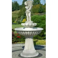 Casa Padrino Jugendstil Springbrunnen Junge mit Füllhorn Grau Ø