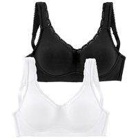 PETITE FLEUR Soft-BH Damen schwarz+weiß Gr.75E