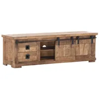 Lomadox Wohnzimmer TV Lowboard in Mangoholz natur massiv KARLSTAD-123,
